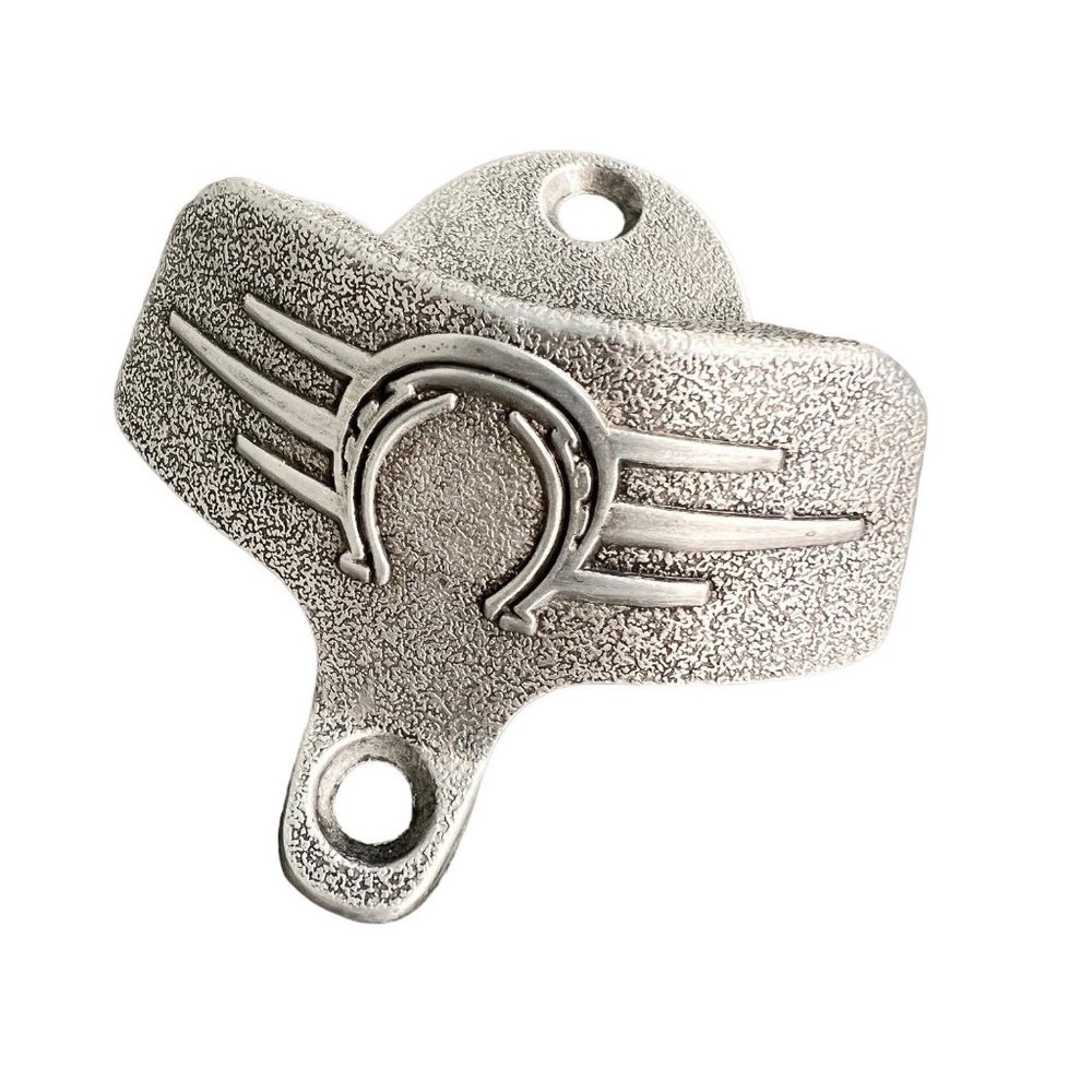 Marlboro Horseshoe Bottle Opener Wall Mount Mancave Bar Metal Silver Tone Lucky